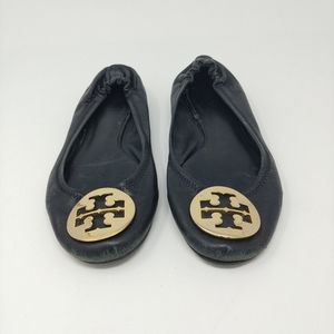 Tory Burch Ballet Flats w Gold Logo 6.5M